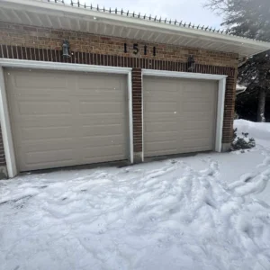 beige dual garage door