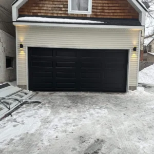 classic black single garage door