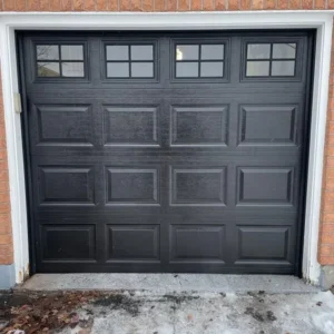 contemporary black single garage door
