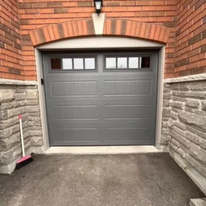 grey single car garage door