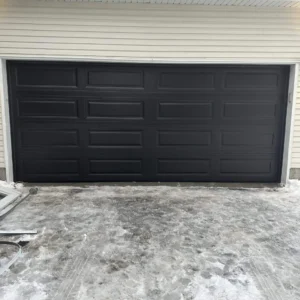 modern black double garage door