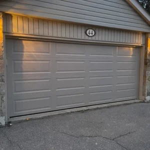 traditional beige double garage door