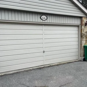 white classic double garage door