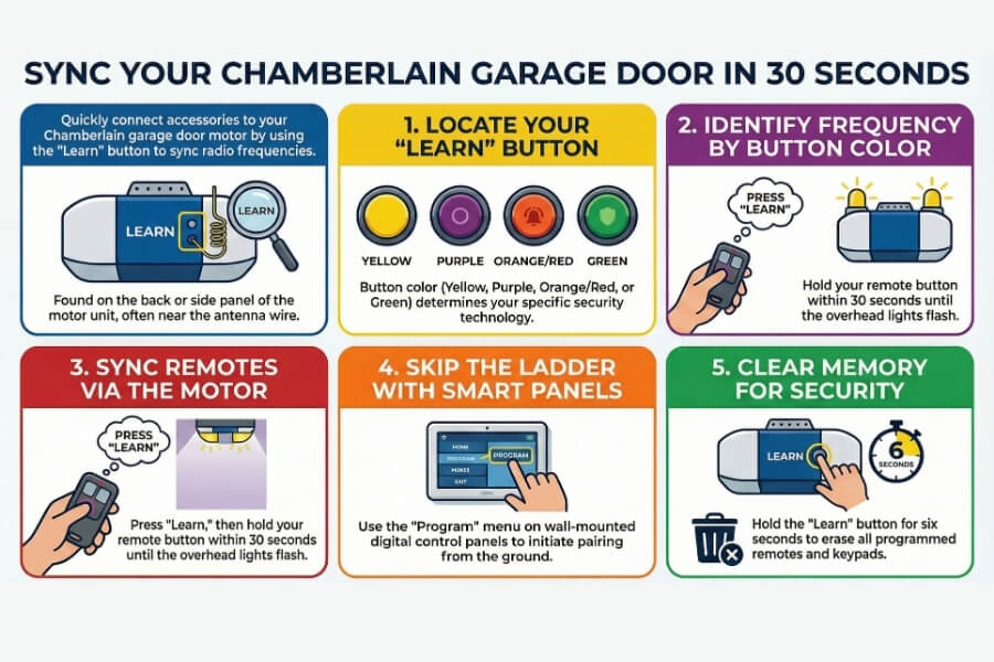 sync chamberlain remote steps