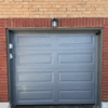 blue modern single garage door