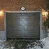 dark grey modern single garage door
