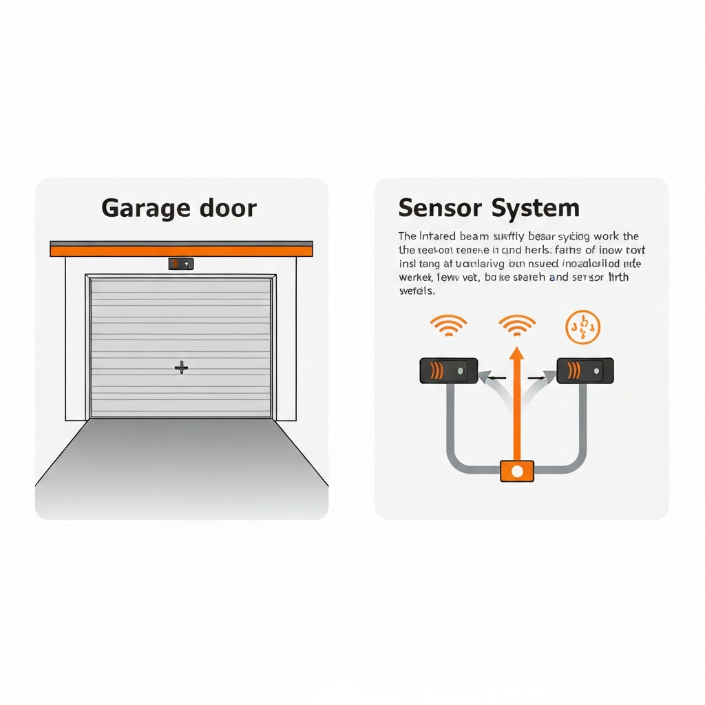 How garage door safety sensors work - troubleshooting diagram
